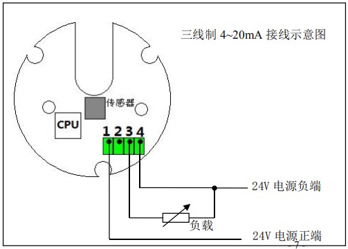 椭圆型齿轮流量计三线制接线图